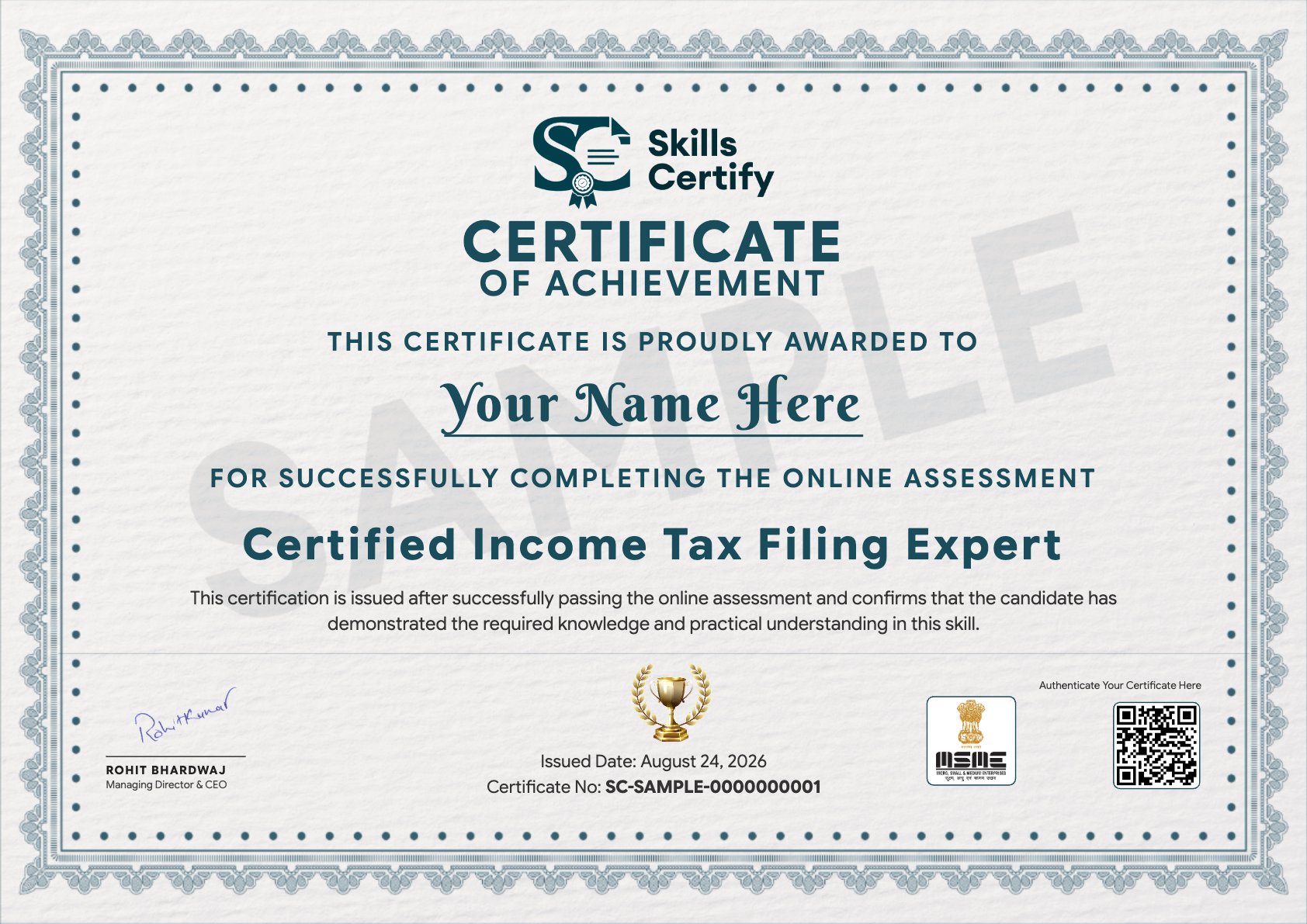 Certified Income Tax Filing Expert