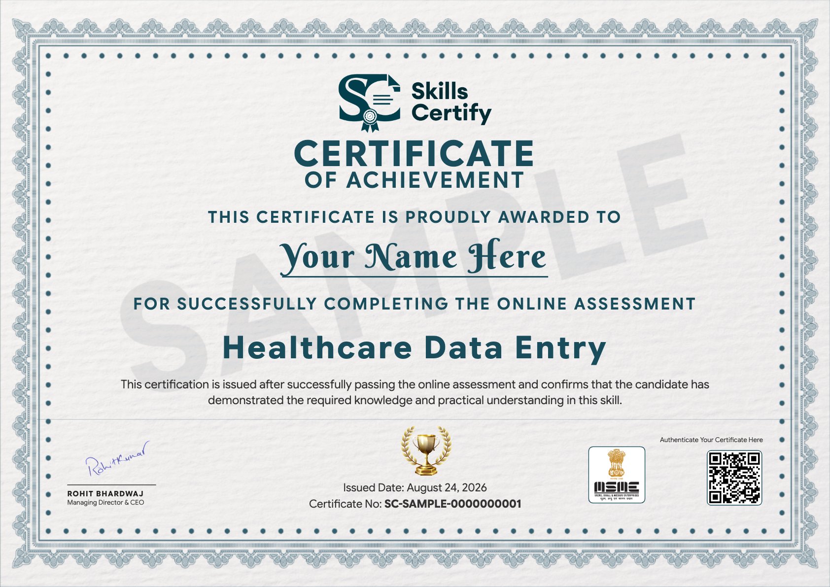 Healthcare Data Entry