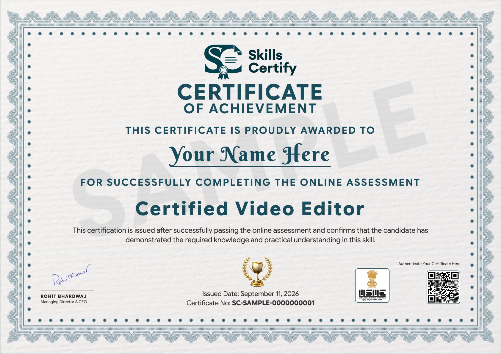 Certified Video Editor