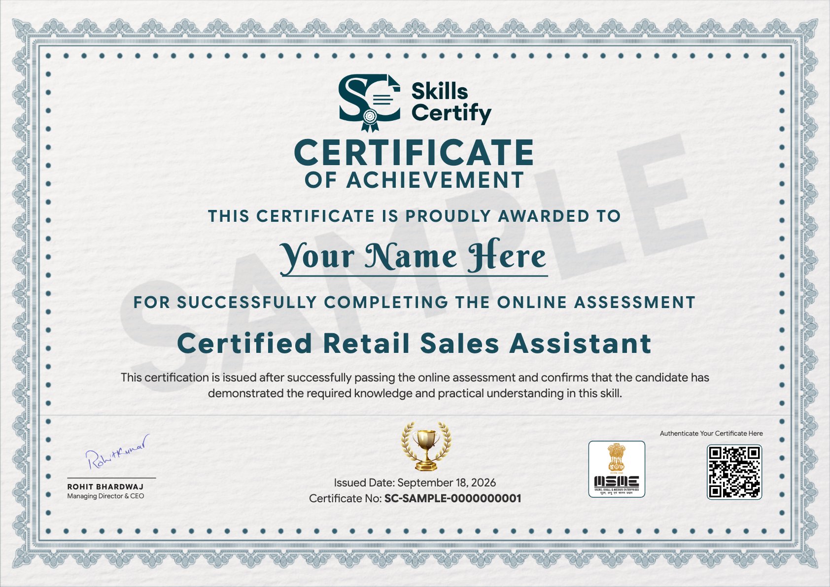 Certified Retail Sales Assistant