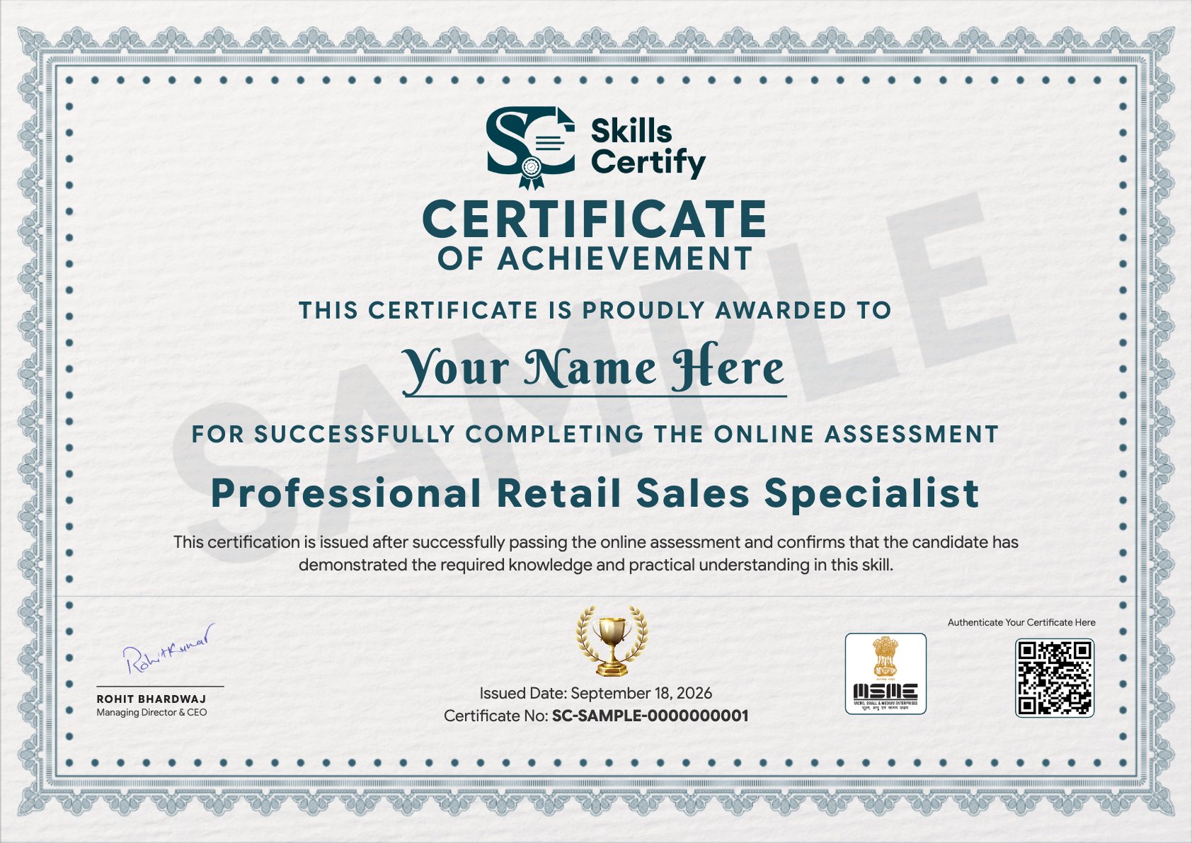 Professional Retail Sales Specialist