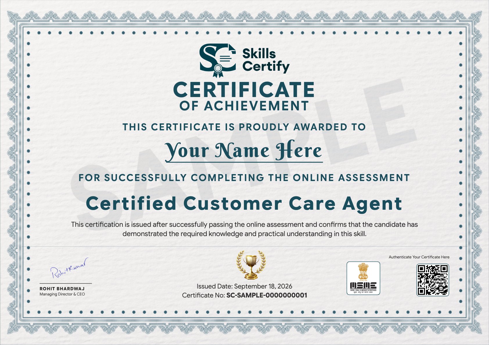 Certified Customer Care Agent