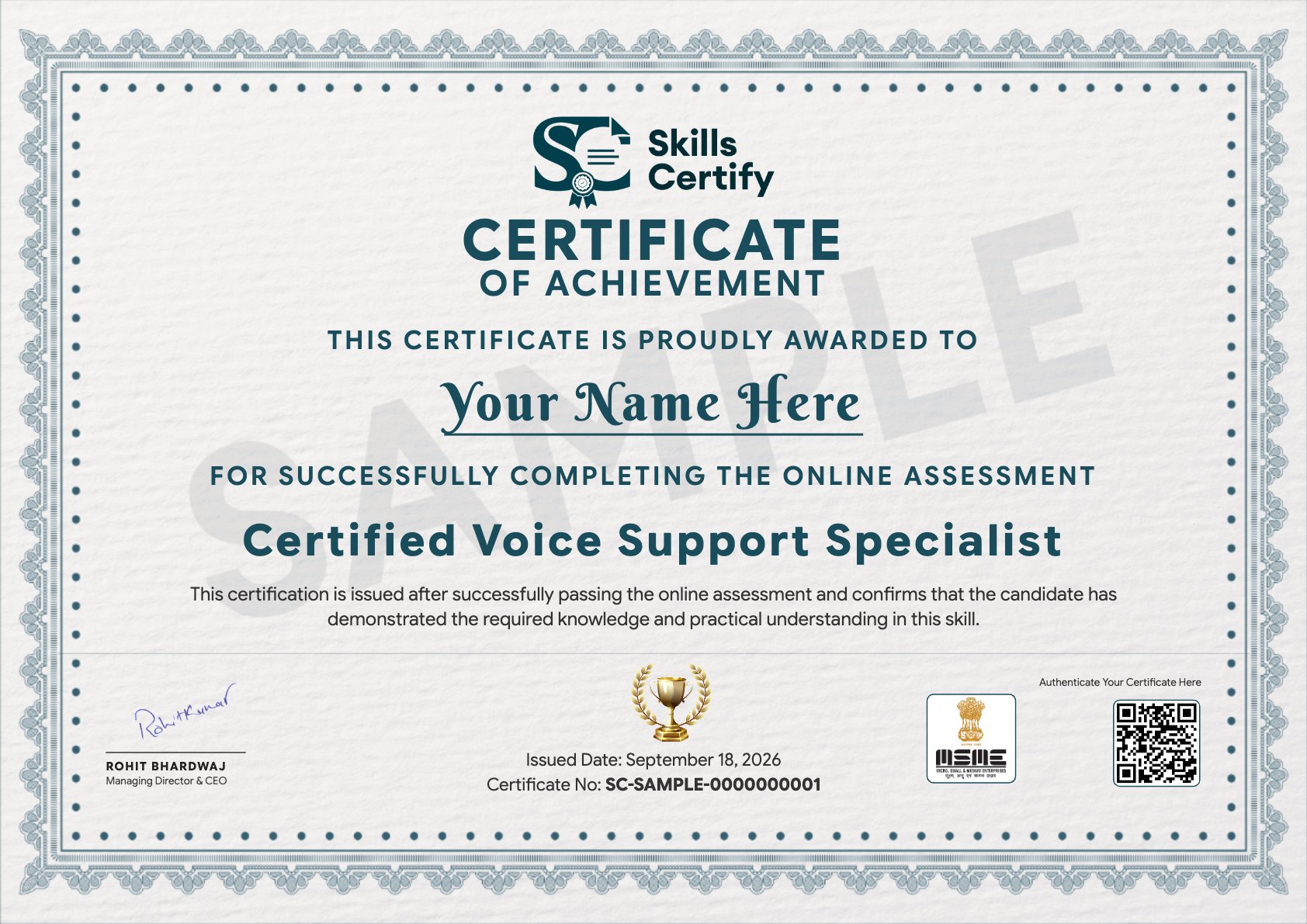 Certified Voice Support Specialist