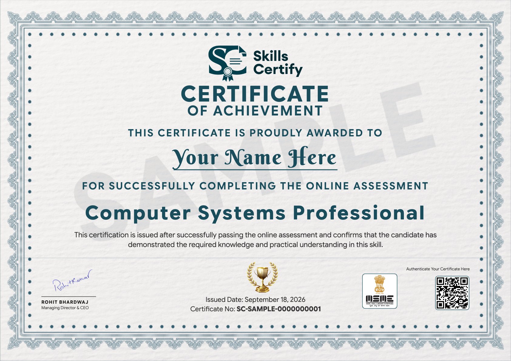 Computer Systems Professional Certificate Sample