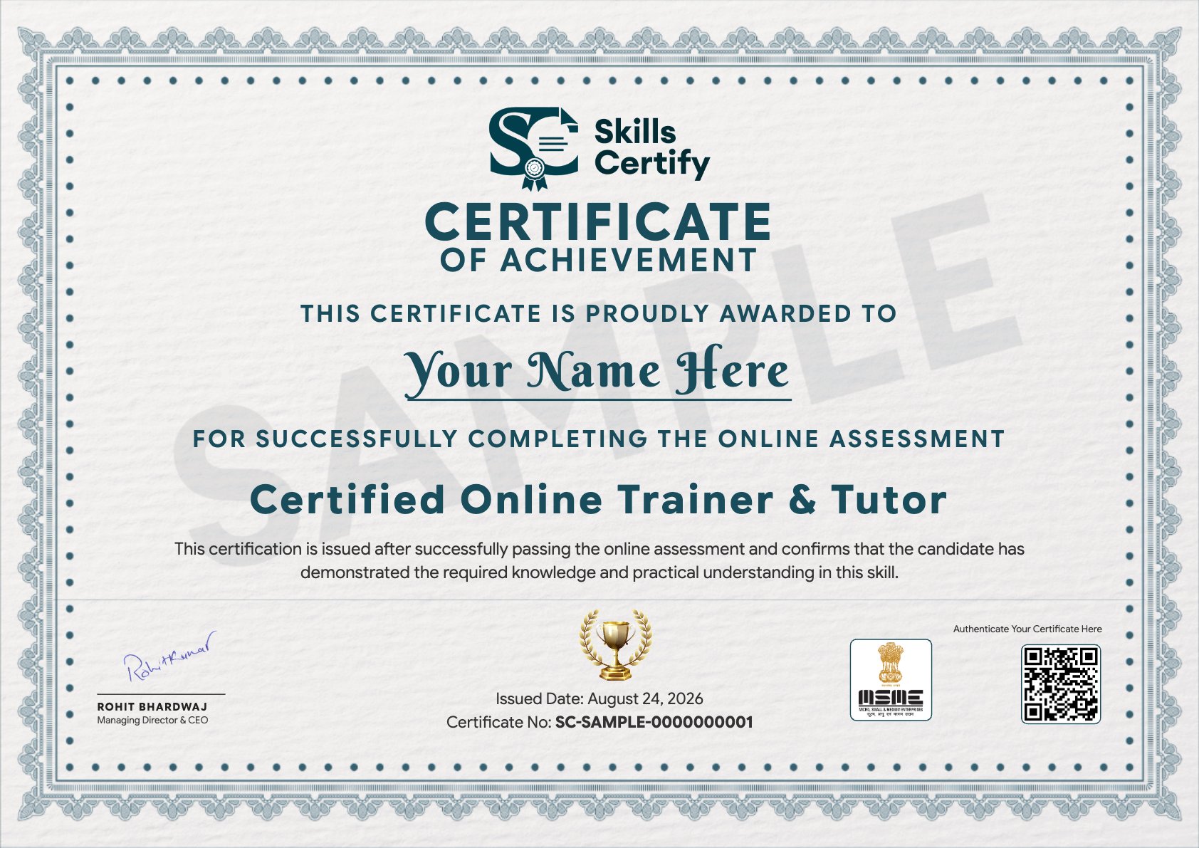 Certified Online Trainer & Tutor