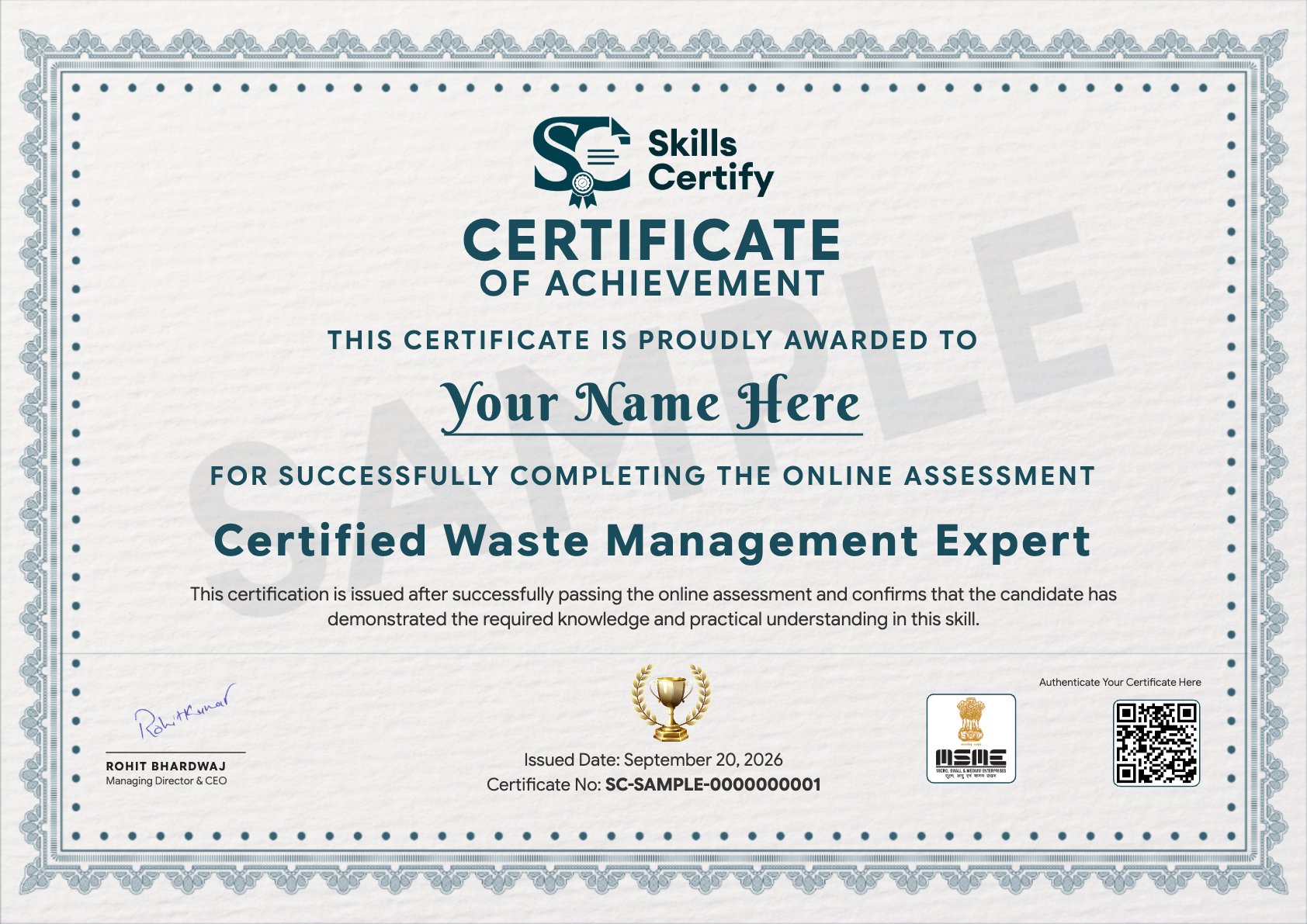 Certified Waste Management Expert