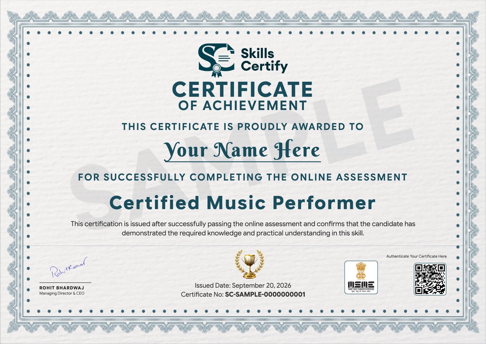Certified Music Performer
