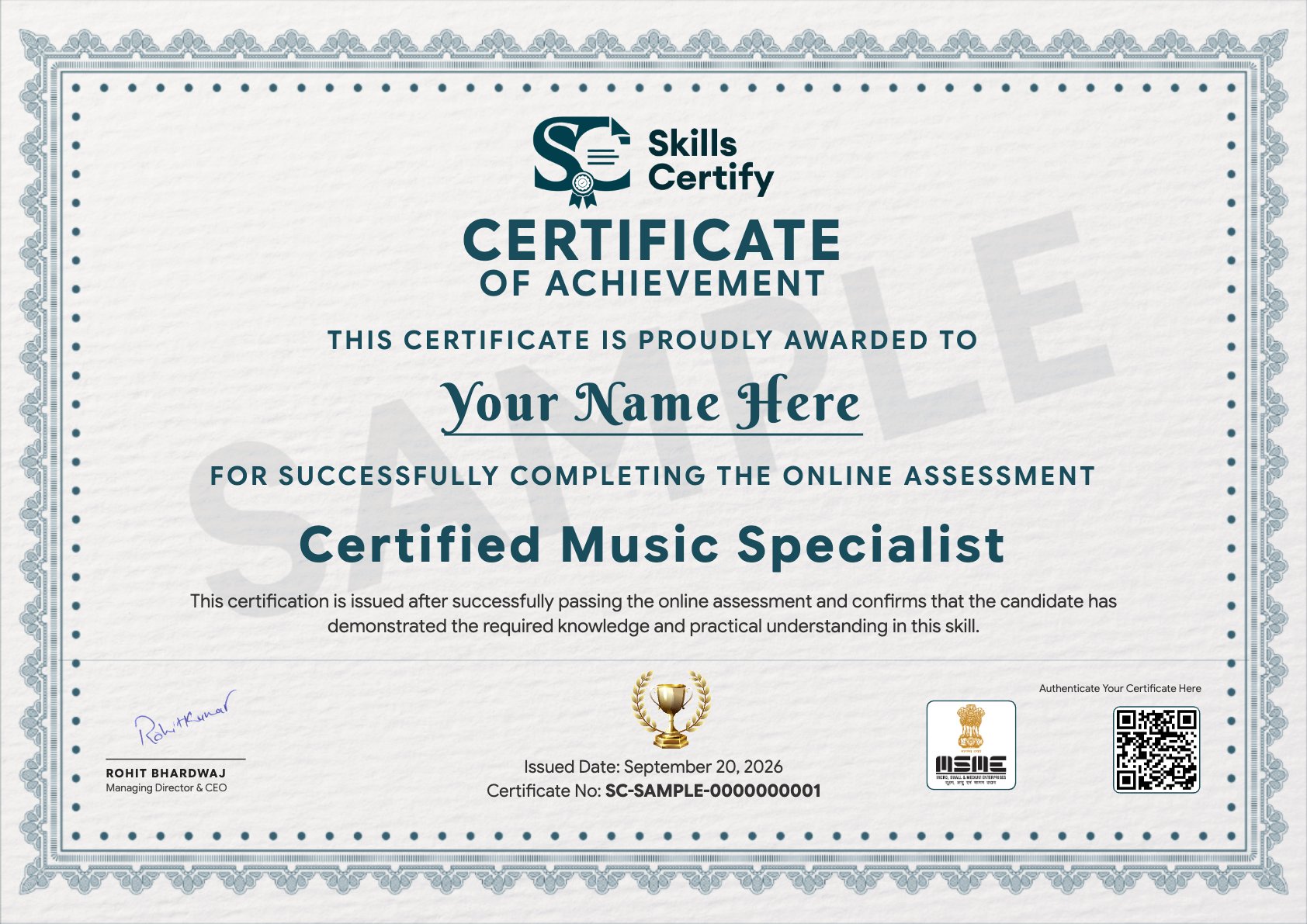 Certified Music Specialist