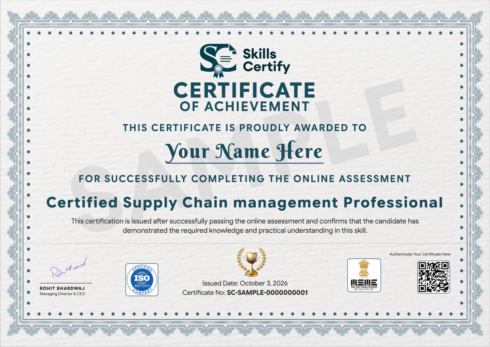 Certified Supply Chain management Professional