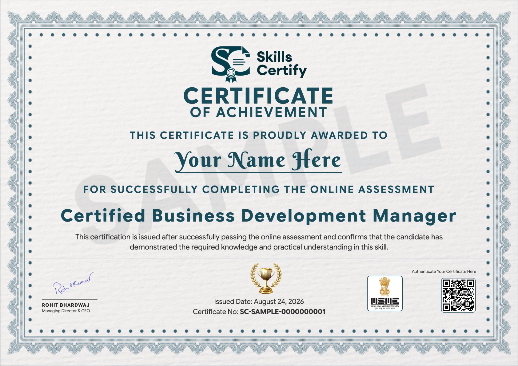 Certified Business Development Manager