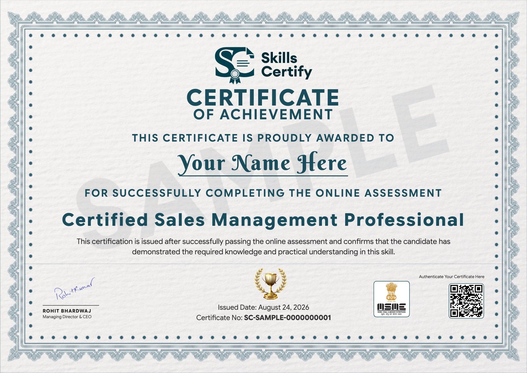 Certified Sales Management Professional
