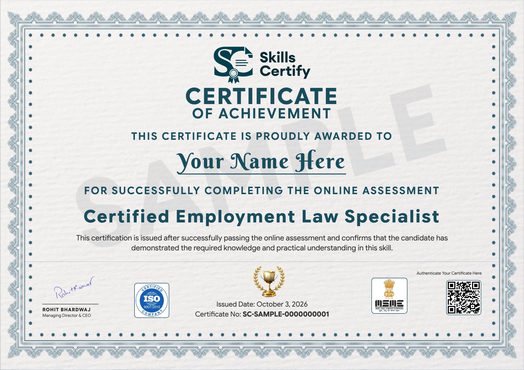 Certified Employment Law Specialist