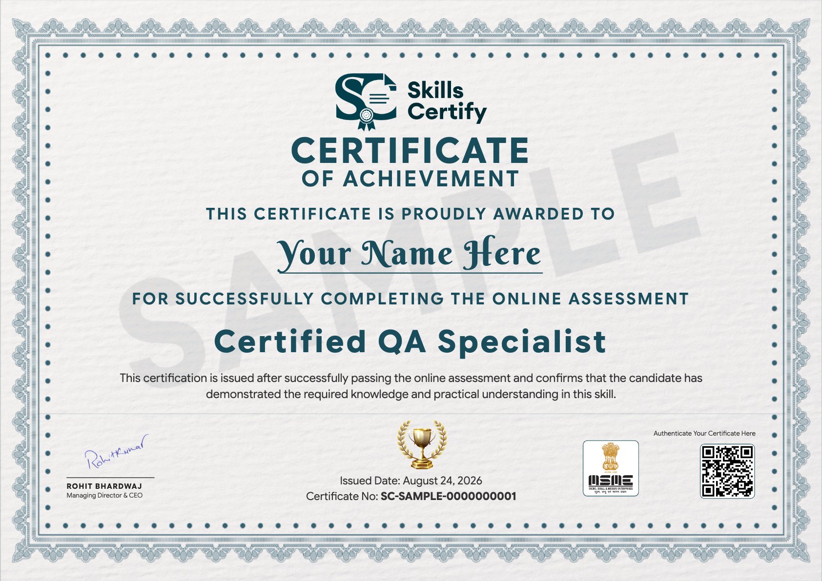 Certified QA Specialist