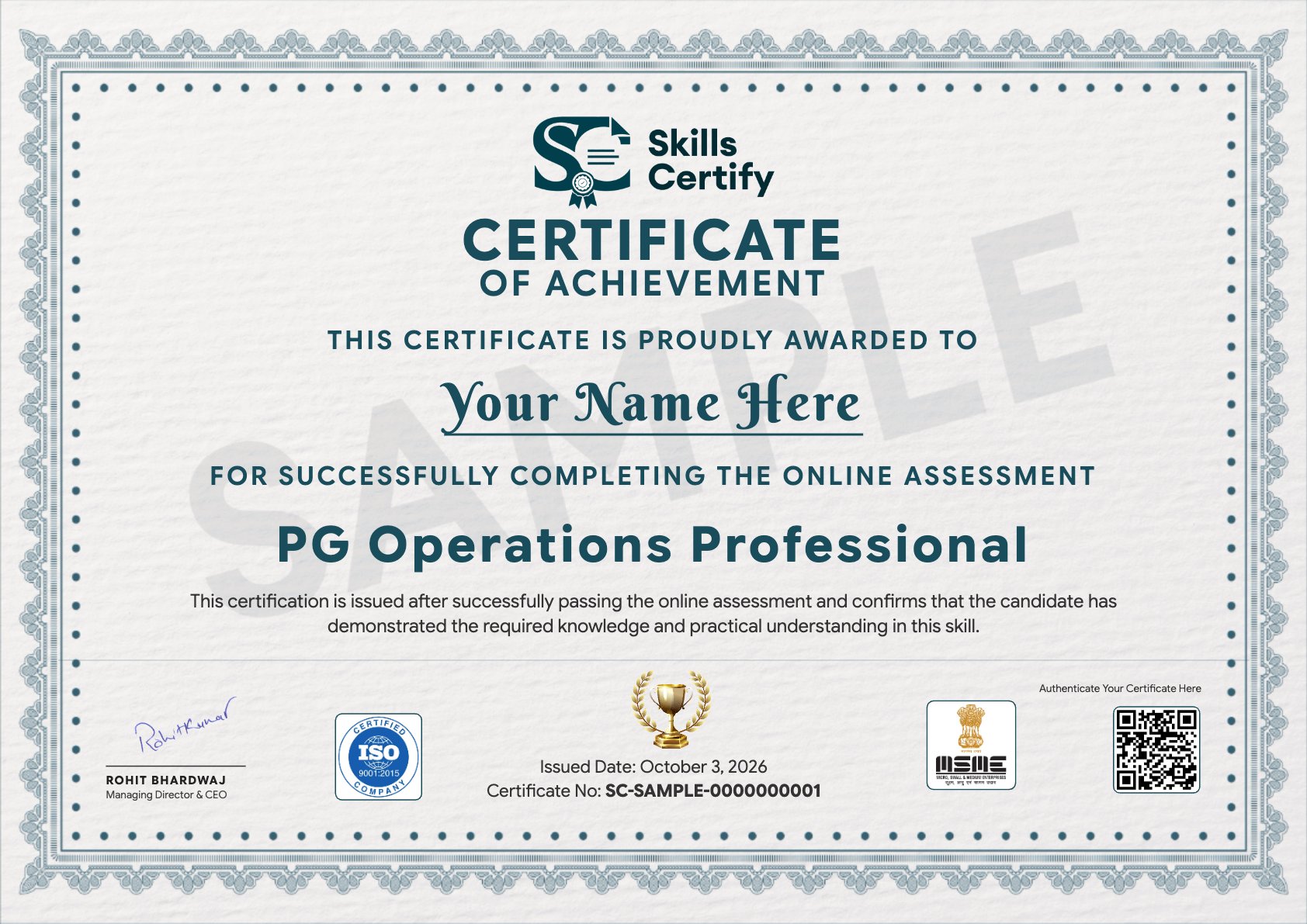 PG Operations Professional