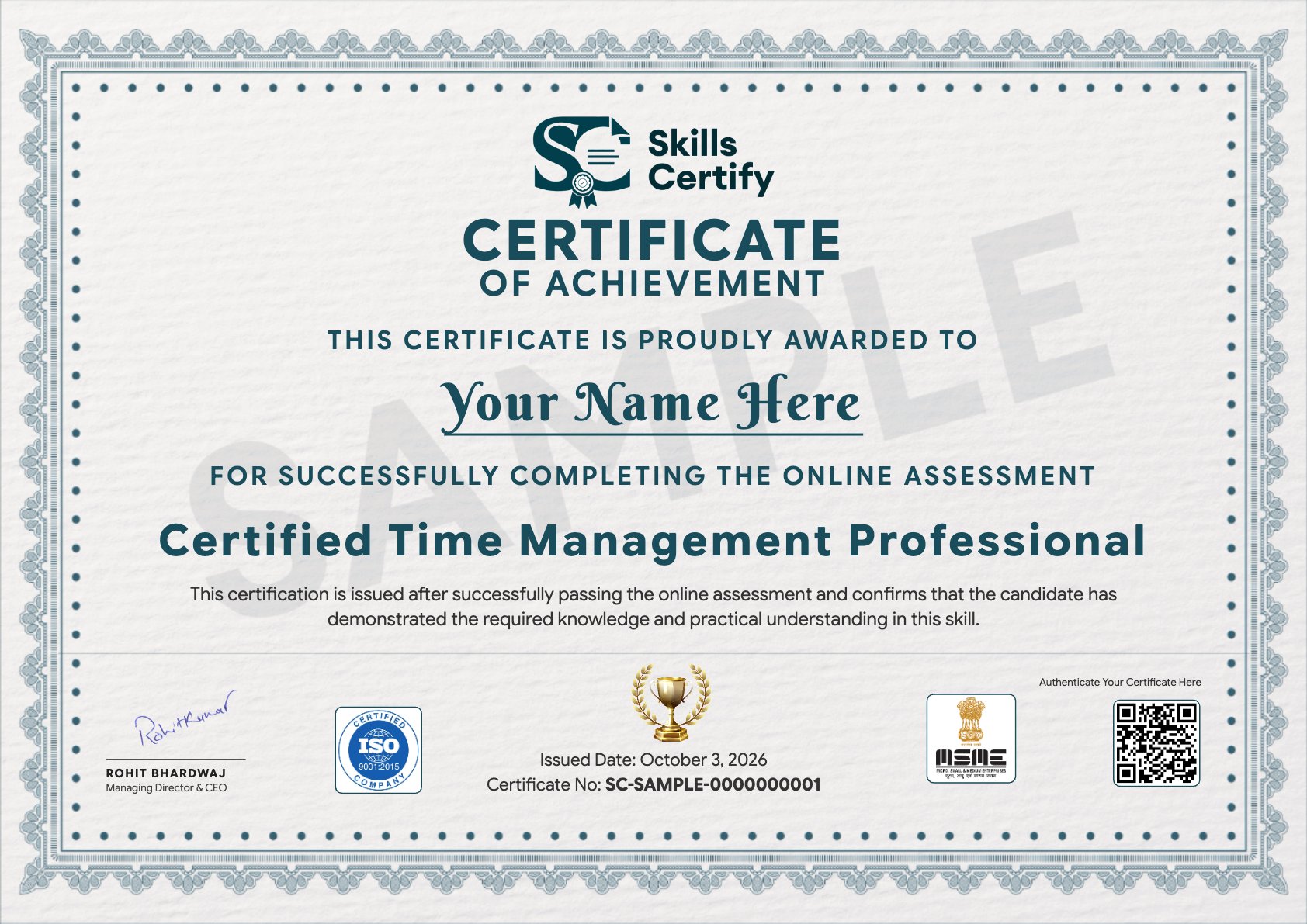Certified Time Management Professional