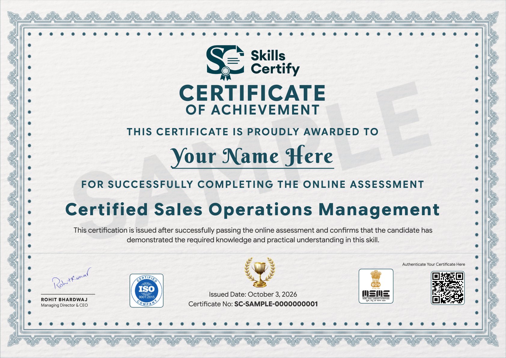Certified Sales Operations Management