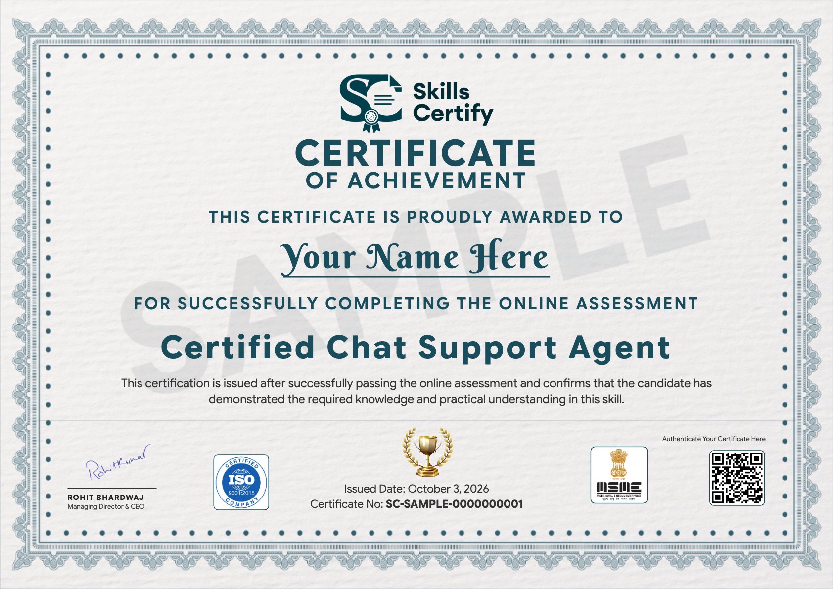Certified Chat Support Agent