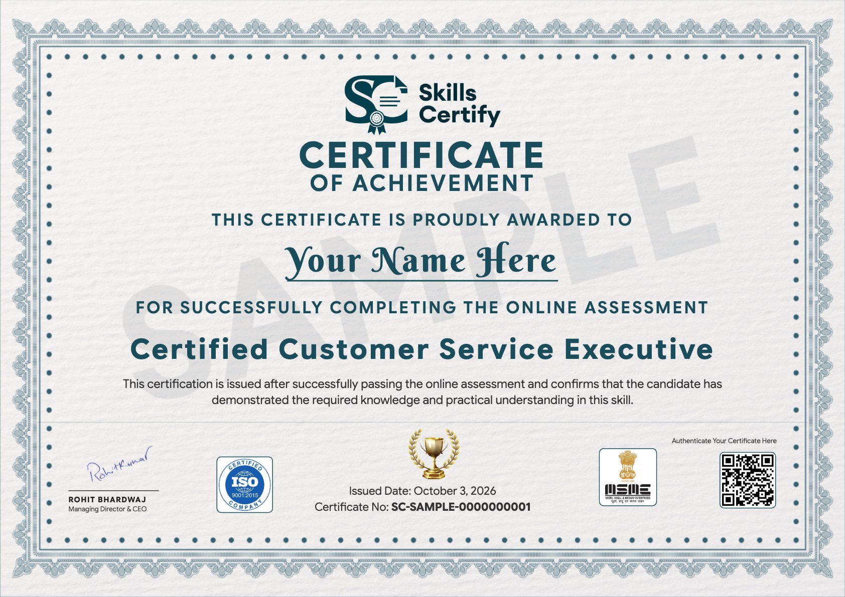 Certified Customer Service Executive