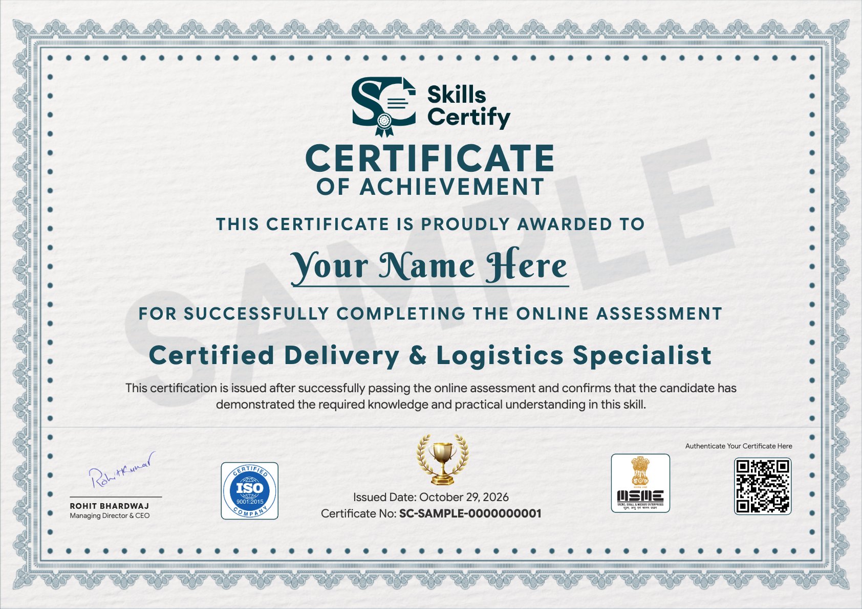Certified Delivery & Logistics Specialist