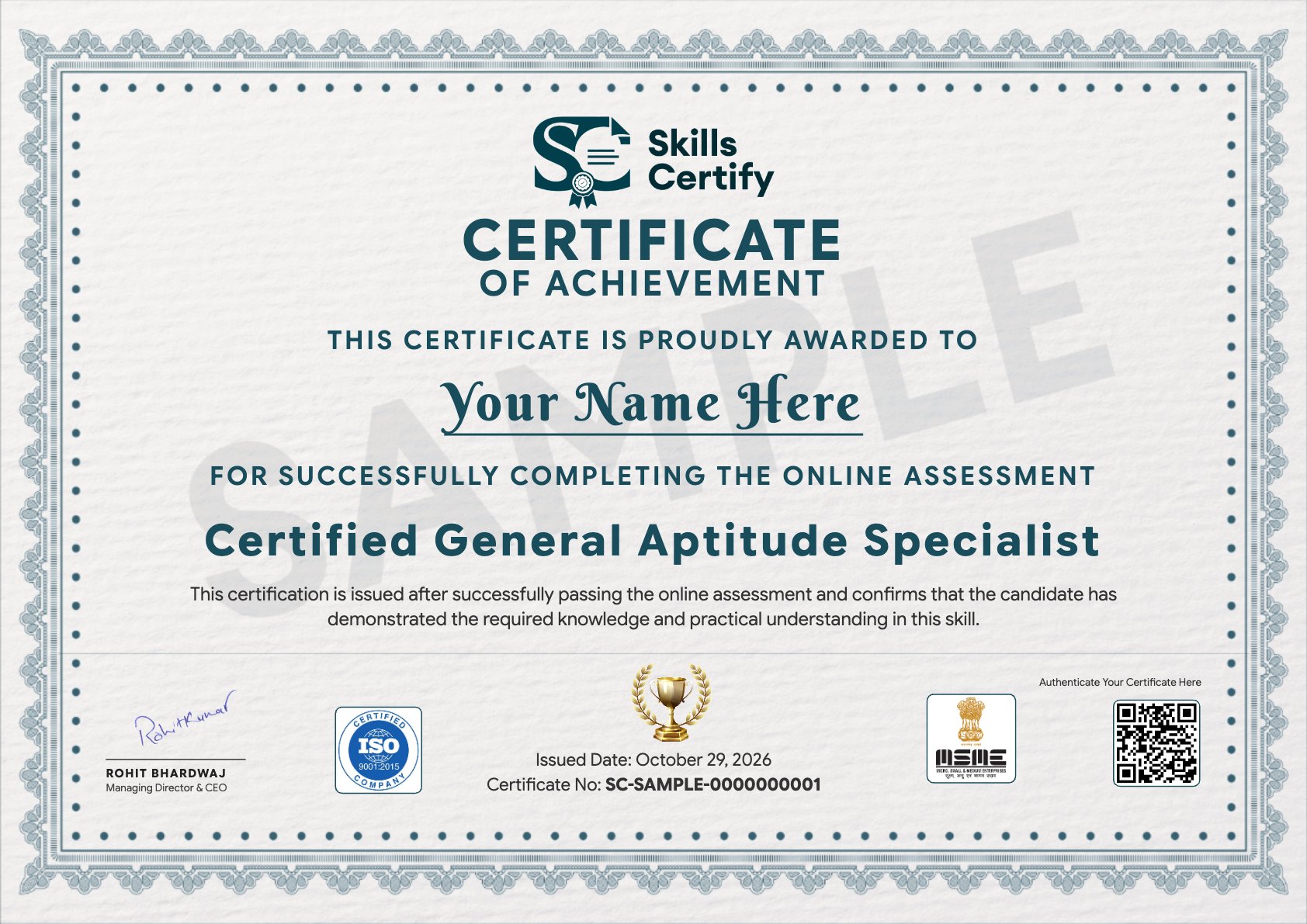 Certified General Aptitude Specialist