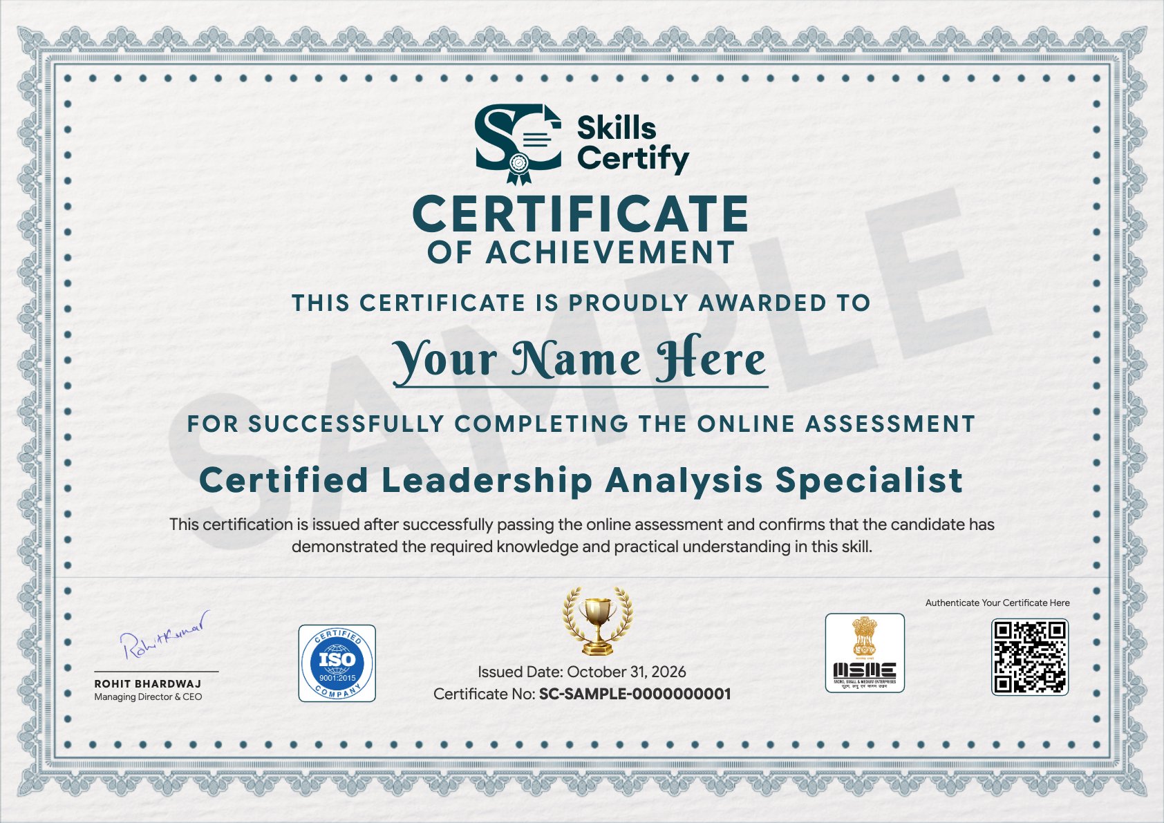 Certified Leadership Analysis Specialist